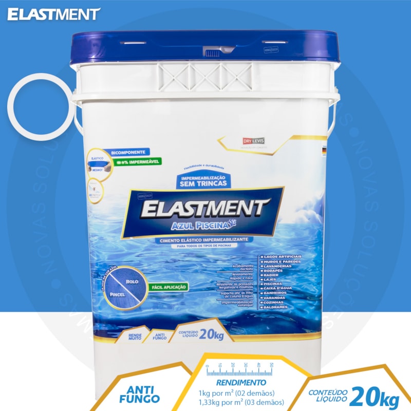 Cimento Elástico Elastment Azul Piscina