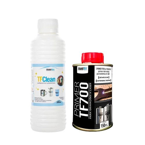 KIT Limpador de Superfícies TF Clean 200ML + Primer para Gravações a Laser TF700 Black 150ML